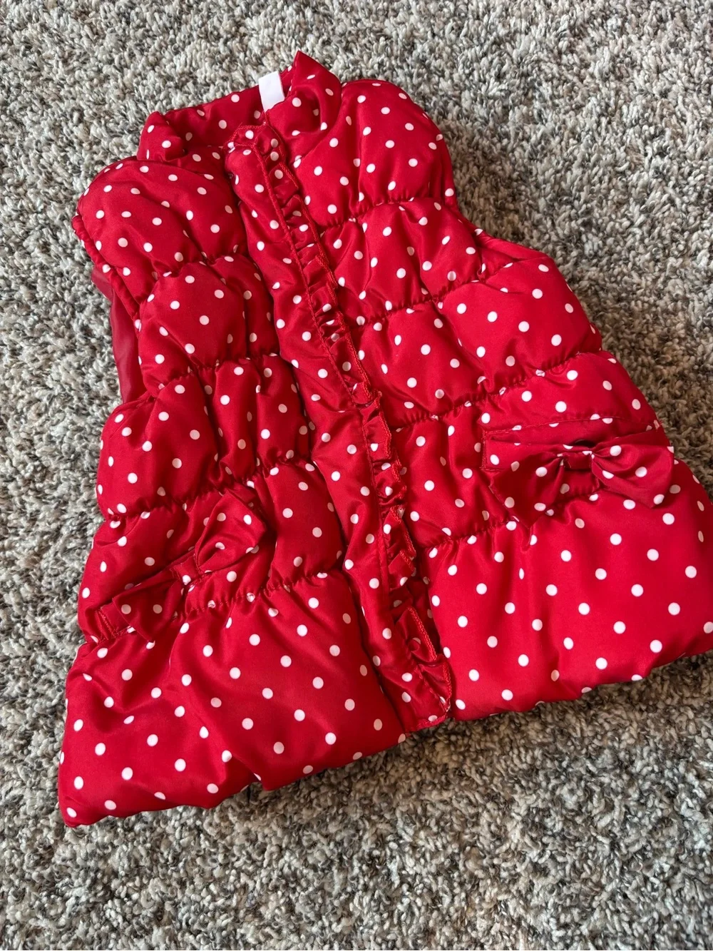 Kido Headquarter Girls' Red Polka Dot Puffer Vest